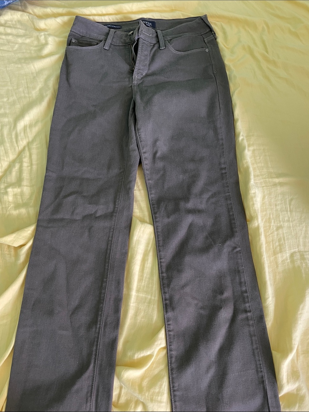 NYDJ Straight Leg Jeans in Charcoal Gray